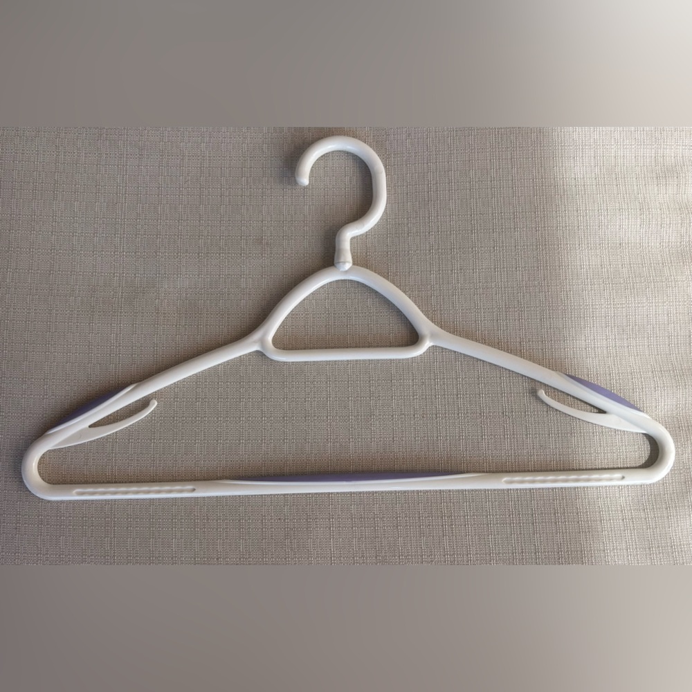 The Container Store Set of 30 Sturdy White and Purple Hangers - Picture 5 of 7